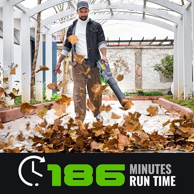 Electric Leaf Blower, 810 CFM Variable-Speed, 60-Volt Lithium-ion Cordless Leaf Blower with 5.0Ah Battery and Charger Included, Powerful for Yard Cleaning