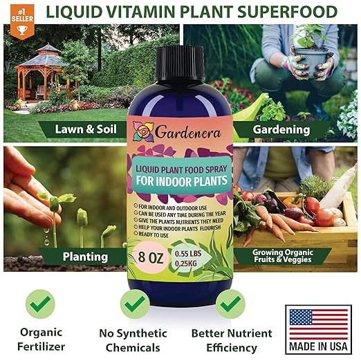 Gardenera Plant Growth Superfood for ALOCASIA with 18 Essential Vitamins & Minerals - Organic Plant Food Fertilizer - Micro-Fungi and Bio-Organisms for ALOCASIA Plant Care & Growth Enhancement - 32oz
