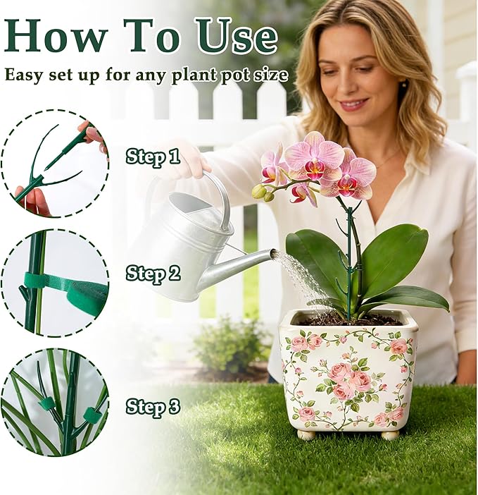 15 Pack Adjustable Plant Support Pole,Garden Stakes for Climing Plants Stem Support, Stackable Plant Accessories for Indoor Outdoor Potted Plants, Pothos, Vine, Flower Use