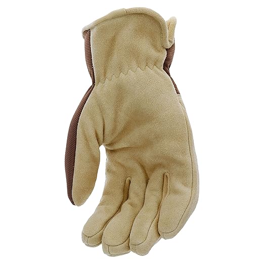 West Chester Deerskin Split-Leather Palm Men's Work Gloves, Thinsulate Lining, Winter Gloves, Tan/Brown, Large, (91510-L)