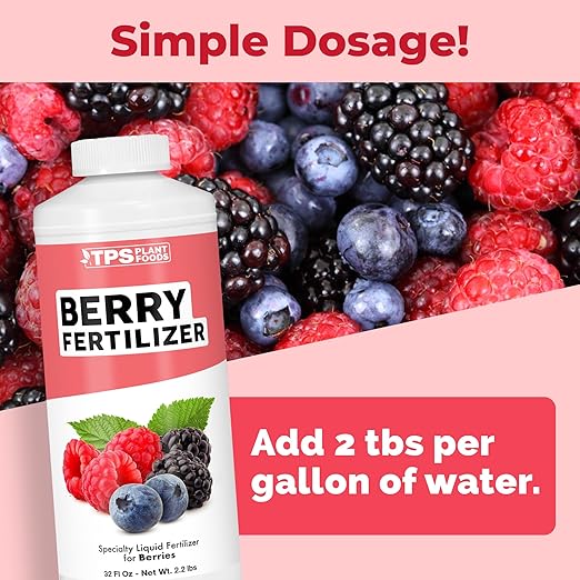 Berry Fertilizer, Complete Liquid Strawberry and Blueberry Plant Food, Great for All Berries, 32 oz (1 Quart)