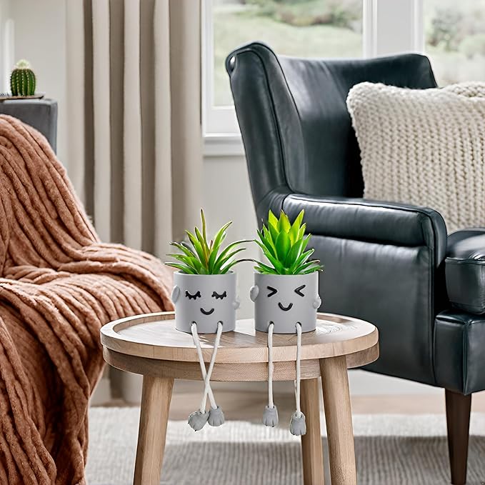 Lifelike Artificial Succulent Plants with Creative Pots, Realistic Faux Greenery for Home, Office, Bathroom, Bedroom, Kitchen, and Desk Decor, Long-Lasting Maintenance-Free DecorHome Office