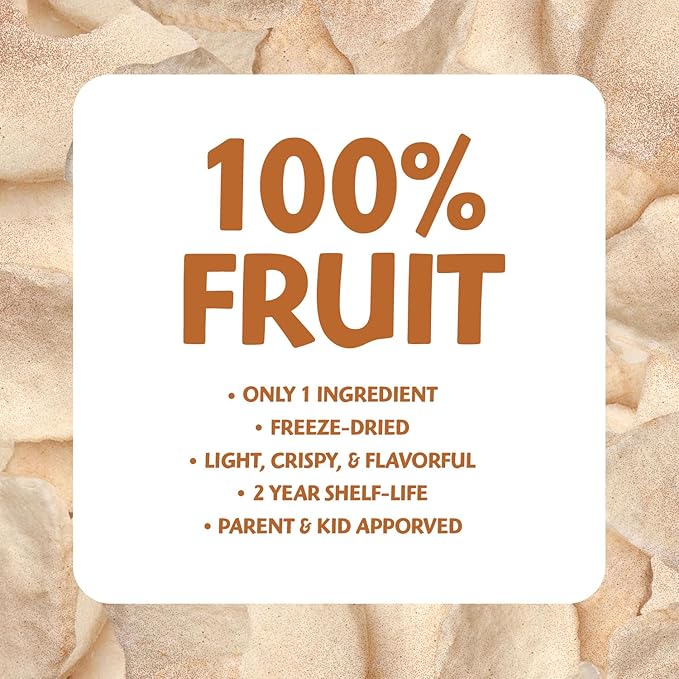 Brothers All Natural Freeze Dried Fruit Crisps, Fuji Apple & Cinnamon, 0.35 Oz (Pack of 24), Made with 100% Fruit, Gluten Free, Soy Free, Vegan, Healthy Snack, Lunch Box Ready