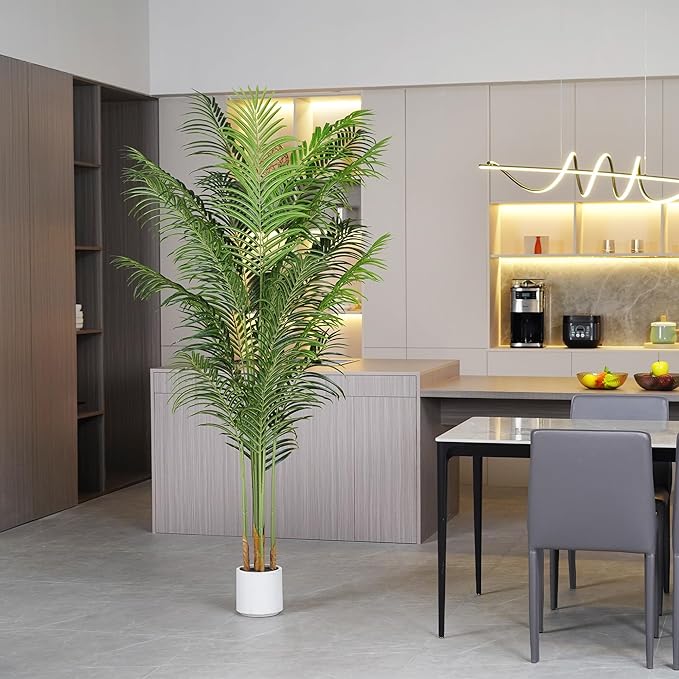 ProDeco Faux Palm Tree 6.6Ft Tall Artificial Plants Indoor Silk Green Floor Big Large Fake Potted Plant Artificial Decor for Home Office Living Room Outdoor