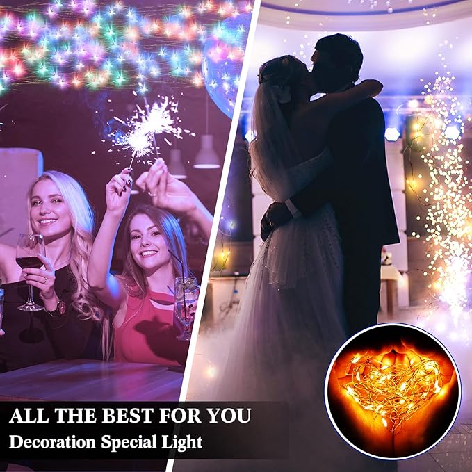 Tuanse 150 Pack LED Fairy Lights Colored Battery Operated String 3 Speed Modes 7 ft 20 LED Starry Wedding Decoration Waterproof Wire Twinkle Light for DIY Jar Bedroom Party Supplies (Multi Color)
