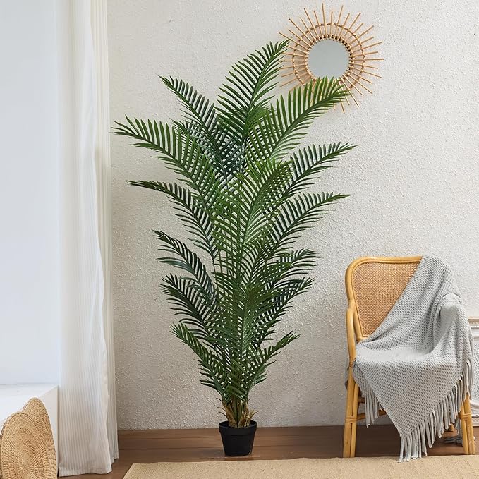 VeriNatural Artificial Palm Tree 6FT Tall Palm Trees UV Resistant Fake Plant Large Potted Faux Tropical Areca Palm Floor Plants for Indoor Outdoor Home Living Room Porch Patio Decor 2 Pack, VN125