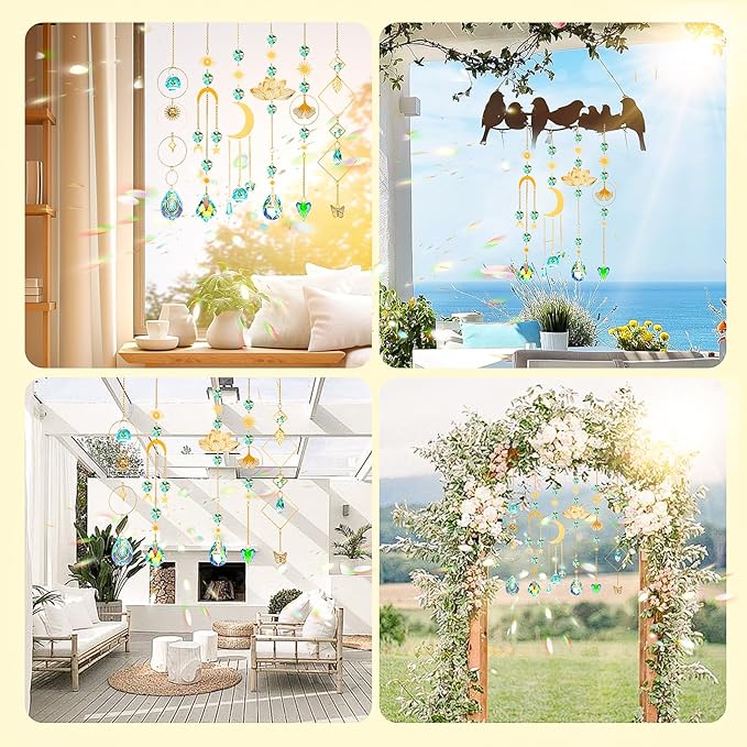DIY Suncatcher Kit, 402pcs Sun Catchers Making Supplies, Art and Crafts Rainbow Maker for Adults Hanging Prism Sun Catcher with Crystals Indoor Outdoor Garden Party Decor