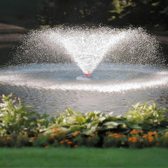 Stainless Steel Pond Fountain Aerator, 15000 GPH Fountain Pump, 750W (1HP) Pond Pump with 100 ft Power Cord and Two 30 ft Tie-Down Ropes, Pond Aerator for Outdoor Ponds and Lakes