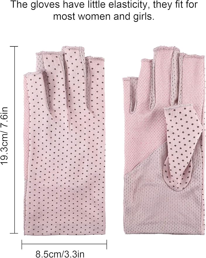 Maxdot Sun Gloves for Women UV Protection Fingerless Non Slip Sunscreen Driving Gloves for Summer Outdoor