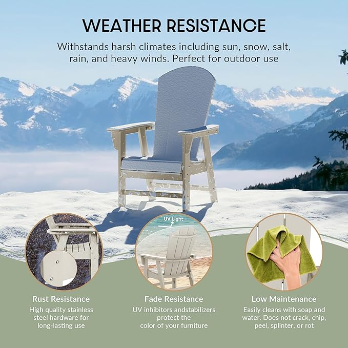 WestinTrends Malibu Malibu Outdoor Patio HDPE Plastic Adirondack Dining Chair Sand