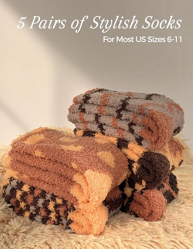 TEHOOK Warm & Cozy Valentines Gifts for Women, Fluffy Fuzzy Plush Sleeping Slipper Socks - Soft Warm Fabric