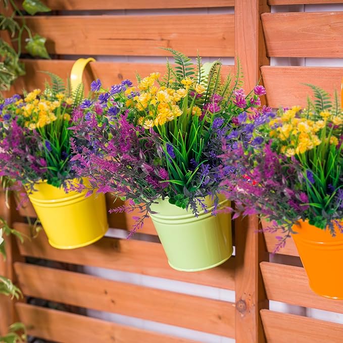 XEOLIAN 20 Bundles Artificial Flowers Outdoor No Fade UV Resistant Fake Plastic Flowers Faux Plants for Garden Patio Porch Window Box Home Wedding Farmhouse Hanging Décor
