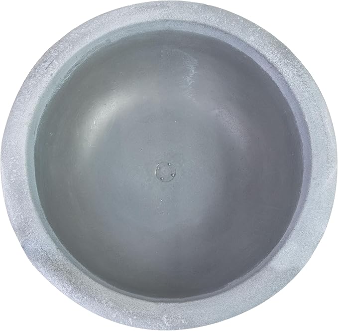 Sunnydaze Percival 20.75" Shallow Outdoor Planter Bowl for Flowers and Succulents - Polyresin Double-Walled Design - Gray - Set of 4