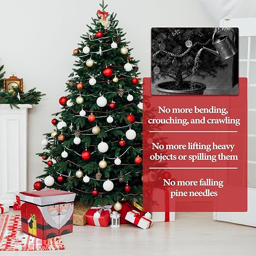12" X 12" Large Christmas Tree Watering System, 6 Gallon Automatic Tree Helper Device, Disguised as Present Xmas Gift Box Auto Live Christmas Tree Watering, Keeps Live Tree Fresh & Green