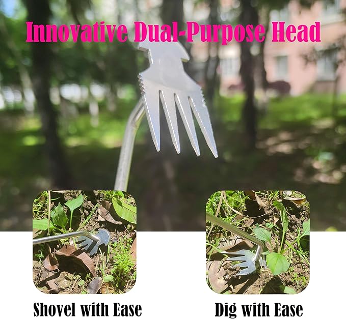 BUT FLY Hand Weed Puller Dual-Action 4-Claw Weeder with Ergonomic Grip Garden Tool for Efficient Root Removal Precision Weed Extraction Ideal for Garden Enthusiasts