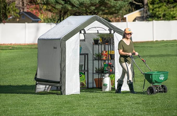 Miracle-GRO 6' x 6' x 6' All-Season Indoor/Outdoor Backyard Garden Greenhouse and Compact Waterproof Plant Shelter, Translucent