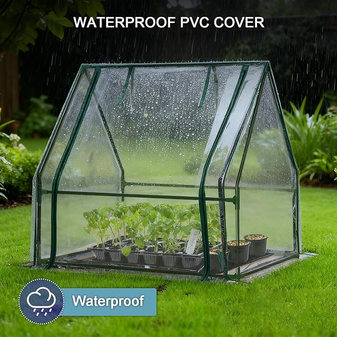 35x35x36 Mini Greenhouse, Portable Green House for Outside, Greenhouses Kit for Outdoor Indoor Thicken PVC Cover (Clear Cover, 2.9x2.9x3 FT)