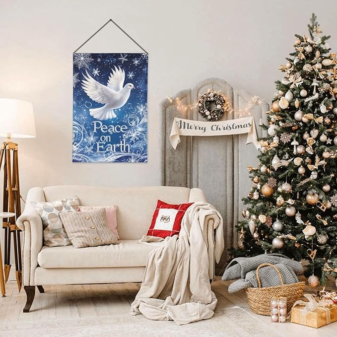 Snow And Dove Garden Flag 12x18 Inch Double Sided All-Weather Polyester Outdoor Flag For Patio Lawn Yard And Garden Welcome Decor