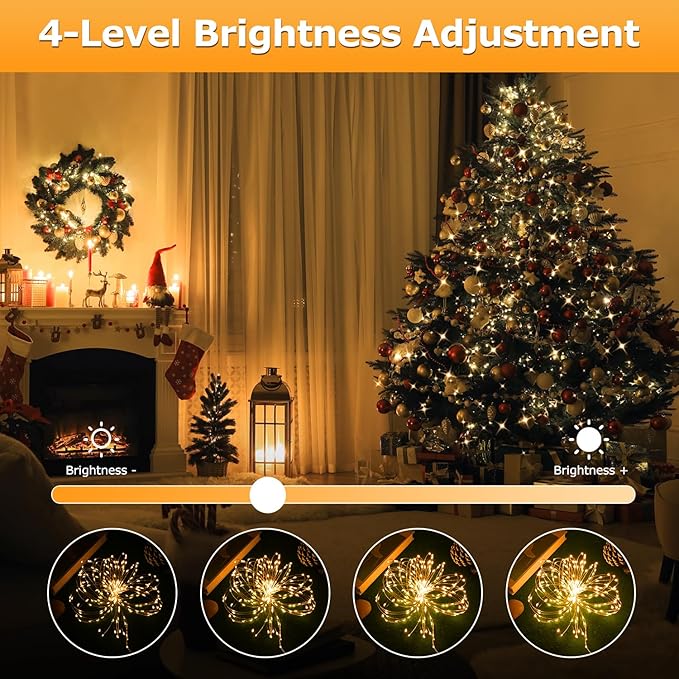 33FT 200 LED Fairy Lights Battery Operated with Timer & Remote, 8 Modes Dimmable Twinkle Lights, Waterproof Warm White Fairy String Lights for Outdoor Patio Wedding Mason Bedroom Classroom