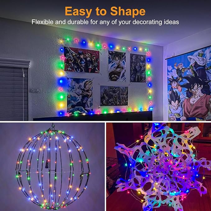 btfarm 20 Pack Fairy Lights Battery Operated [3 Modes], 7ft 20 Led Twinkle Lights String Lights Waterproof Bulk Small Mini Silver Wire for Mason Jars Vases Wedding Table Centerpiece, Colorful