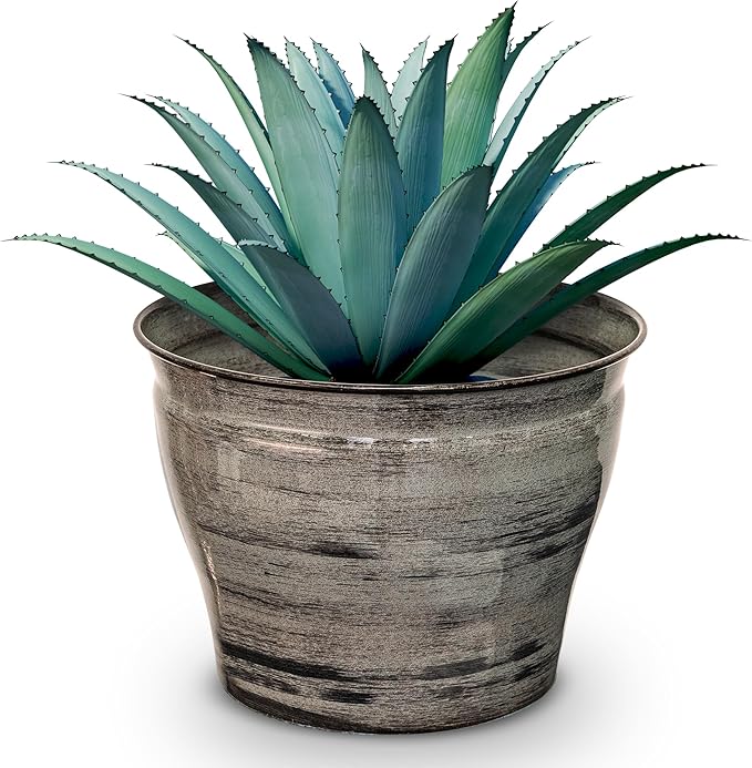 Headwind Glazed Ironstone Vanhorne Collection – 12" Luna Brown Decorative Plant Pot – Lightweight & Triple Coated w/Drainage Flower Pots for Indoor Plants & Outdoor Planter Use by Robert Allen