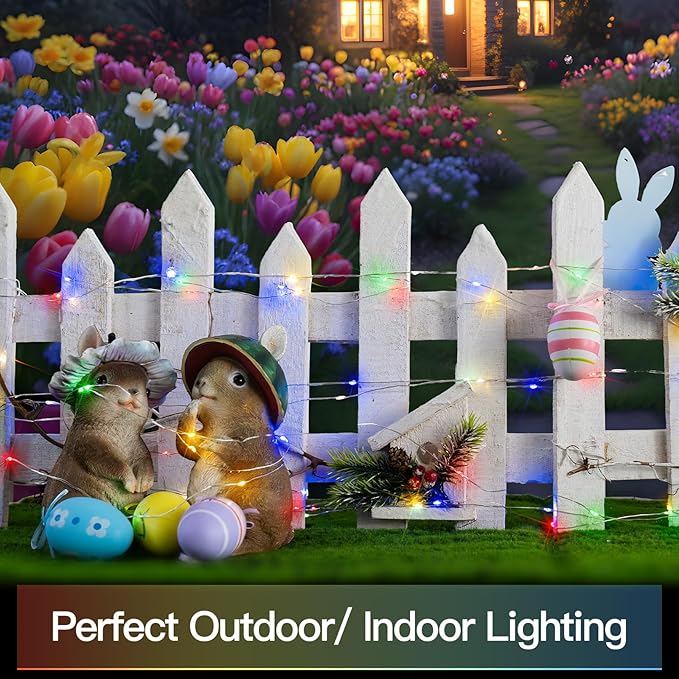 suddus 66ft 200 LED Outdoor String Lights, Multi Color Fairy Lights Battery Operated with Remote, Led Twinkle Lights for Bedroom, Backyard, Wedding, Tree, Mason Jar, Wall, Centerpiece, Christmas