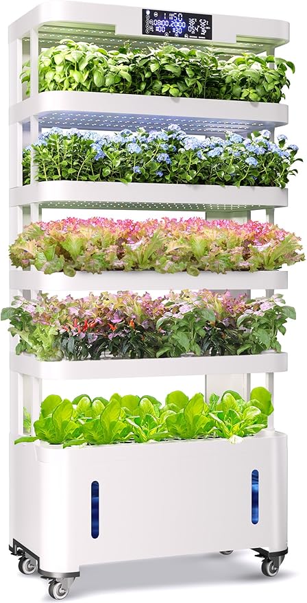 Large Hydroponics Growing System, 148-Pod Vertical Indoor Garden, Hydroponic Tower with Full-Spectrum Grow Lights, Ultra-Quiet Pump, Dual Water Tanks, 30-Day Self-Managed for Home & Commercial