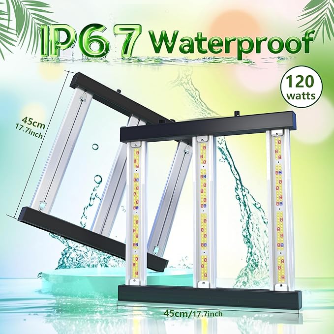 Grow Light FARMLITE Grow Lights for Indoor Plants 120Watts Full Spectrum LED Growing Light Plant Hanging Growing Bar Lamps Seedling Daisy Chain Dimmable Board 2x2ft Coverage
