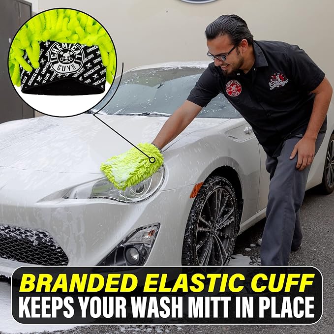 Chemical Guys Chenille Premium Scratch-Free Microfiber Wash Mitt for Car Washing,Lime Green,Ultra-Soft Car Wash Gloves,Swirl-Free Finish,Safe for Trucks,SUVs,Motorcycles,and More,(Pack of 24)