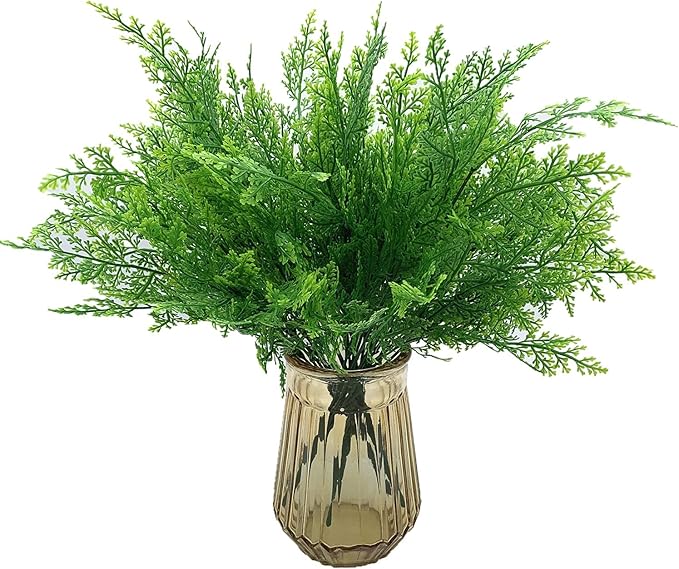 PASYOU Artificial Fern Plants, Fake Ferns Shrubs Plant Plastic Greenery Faux Monstera Leaves Stems Boston Leaf for Outdoor Indoor Decor Home Garden Party Office Wedding Decoration DIY - 4 Pack