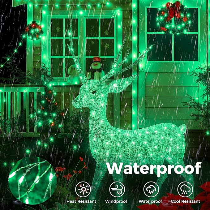 btfarm Fairy Lights Plug in with Remote, 33FT 100 LED Outdoor Twinkle Lights Waterproof with Timer, 8 Modes Indoor String Lights for Bedroom Patio Garden Wedding Christmas Decoration, Green