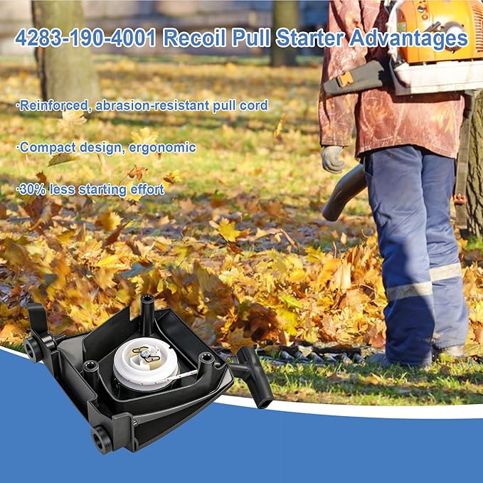 4283-190-4001 Recoil Pull Starter Assembly, Compatible with Stihl BR800 and BR800X Backpack Leaf Blower, Replacement for Blower Parts