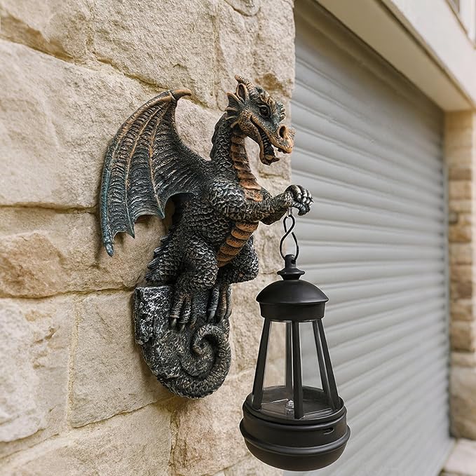 Dragon Tree Hugger with Solar Lantern Dragon Lamp Decor Garden Statue Outside Outdoor Yard Unique Gifts for Mom Women Grandma