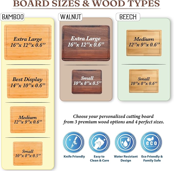 Personalized Cutting Board for Couples, Custom Wood Chopping Boards for the Kitchen, Birthday, Housewarming, Wedding, Anniversary, Bridal Shower, Engagement and Valentine, Meaningful Gift