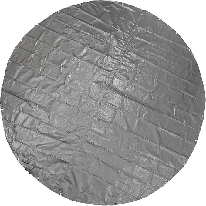 GUARD SHIELD Round Tarp 16 Feet Waterproof Heavy Duty Circle Tarps for Under Pool Silver/Black Multi Purpose Circular Outdoor Cover