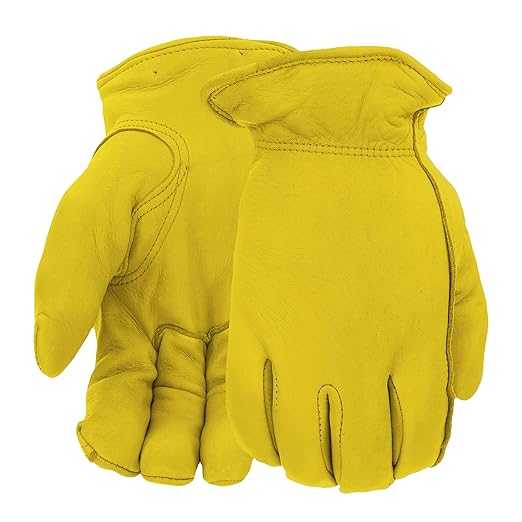 West Chester Men's Grain Deerskin Leather Thinsulate Glove, Leather Driver, Cold Weather Glove, Safety Glove, Large, (95000/L), Yellow