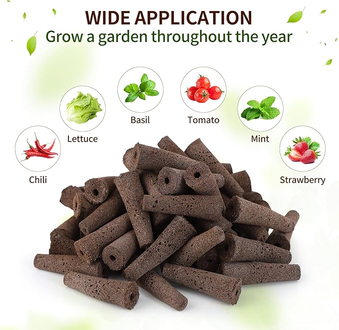 60 Pack Grow Sponges - Replacement Seed Pods for AeroGarden and Hydroponics Indoor Growing System - Ideal for Herb Gardening and Root Growth