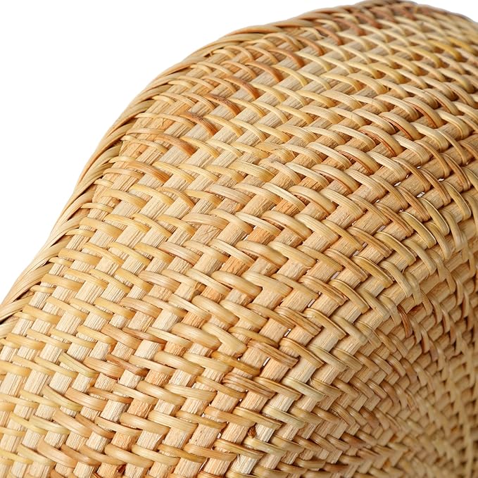 YANGQIHOME Rattan Bread Basket, Round Fruit Baskets, Scalloped Wicker Storage Bowls, Natural Woven Serving Basket Bowls, Decorative Baskets for Kitchen Counter Organizing, 1 Pack, M size