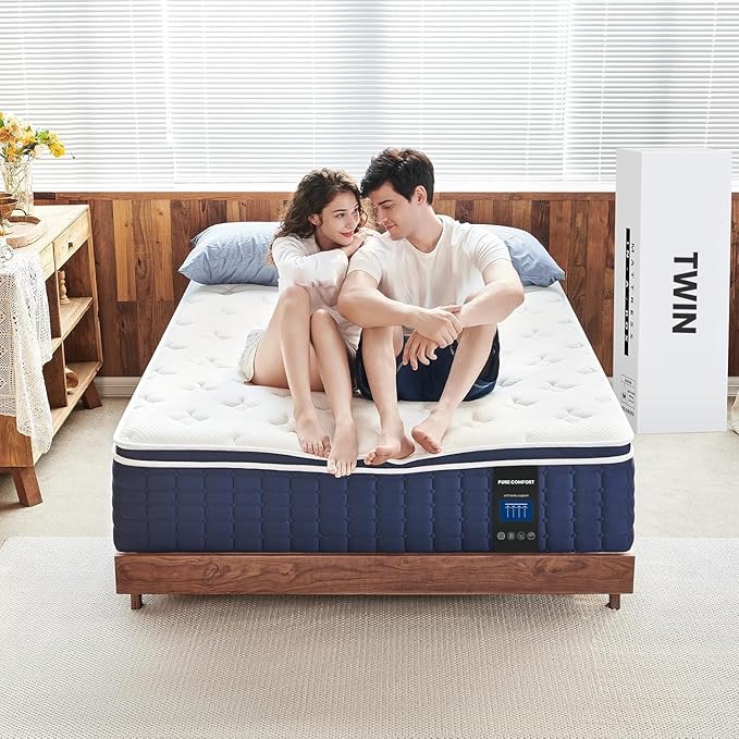 Coolvie King Size Mattress 14 Inch for Back Pain, Cooling Hybrid King Mattress in a Box, Certified Memory Foams & Fabric, Pressure Relief with Medium Firm Support, Pocket Spring for Motion Isolation
