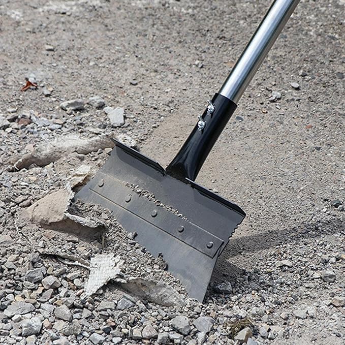 Multi-Purpose Snow Shovel - Flat Ice Scraper, Adjustable Handle Heavy Duty Outdoor SnowRemoval Tool | Garden Floor Scraper, Lawn Edging and Cleaning Portable Winter for Driveway, Sidewalk