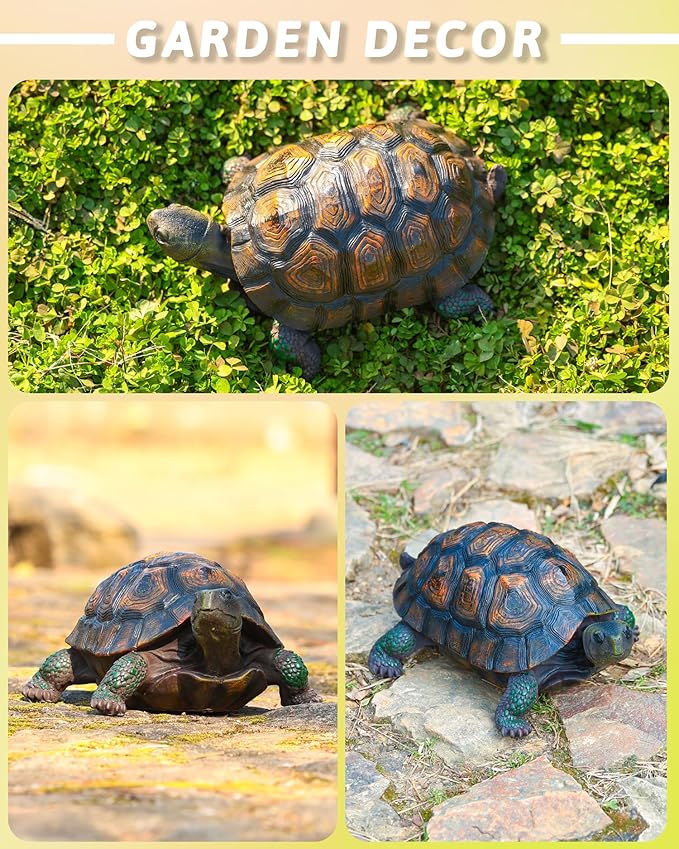 Sdeetesamjun Tortoise Turtle Statue,Resin Garden Sculpture Indoor/Outdoor Yard Lawn Ornament,Home Decor (Large)