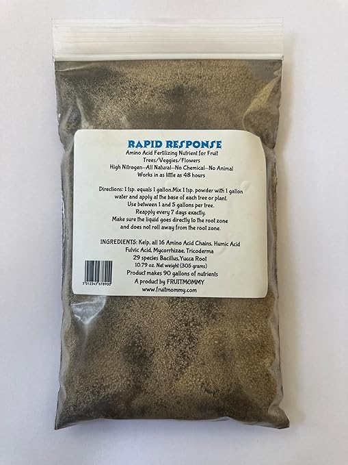 Fruitmommy Rapid Response Organic Fertilizer - Water Soluble Plant Food for Indoor & Outdoor Vegetables, Flowers, Fruit Trees| Concentrated Formula(Makes 90 Gallons)