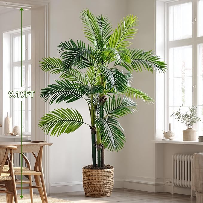 Erimda 6.2FT Artificial Phoenix Palm Tree Artificial Plants Indoor Outdoor Large Faux Coconut Silk Palm Tree Tropical Fake Tree Faux Sago Palm Plant for Modern Farmhouse Yard Outside Patio Poolside