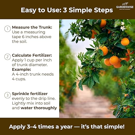 Professional Citrus Fertilizer + Vital Micronutrients; Perfect Balanced NPK for All Citrus; for Indoor and Outdoor Plants; Orange, Lime, Avocado and Lemon Tree Fertilizer (3 QUARTS)