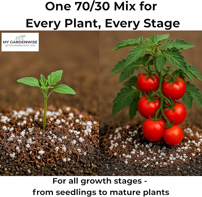 GARDENWISE Coco Perlite - Coco Coir Perlite Mix - 70/30 Growing Media - Hydroponic, Indoor & Outdoor, Grow Bags & House Plants (1 Quart)