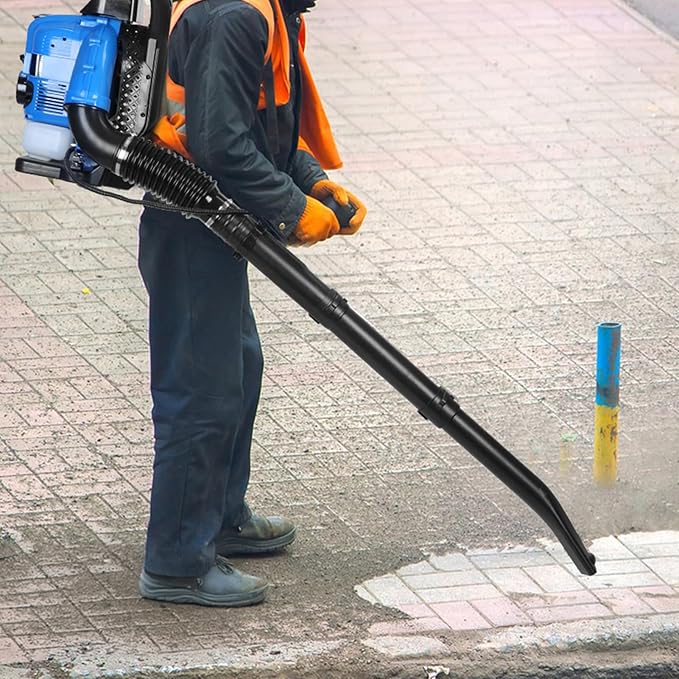 75.6CC Backpack Leaf Blower, 750CFM 205MPH 4-Stroke Engine Gas Leaf Blower Back Pack Leaf Blowers Gas Leaf & Snow Blower for Lawn, Garden & Commercial Use Blue BBX9900