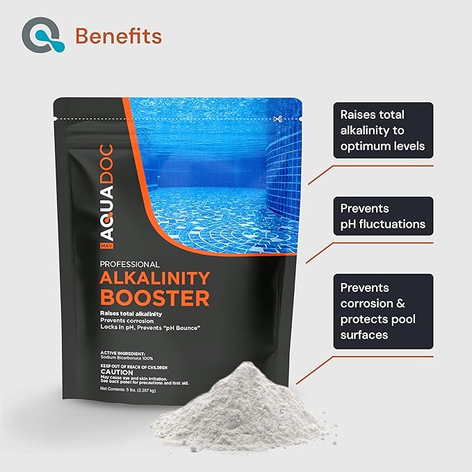 MAV AquaDoc Pool Alkalinity Increaser - 5lb - Sodium Bicarbonate Alkalinity Increaser for Swimming Pools - pH Increaser - Pool Chemicals Made in USA