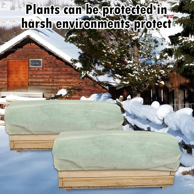 EAVNCLG Rectangular Plant Protection Cover, Winter Outdoor Garden Plant Frost Protection Blanket, Plant Frost Protection Cover, Plant Protection Wrap Cover, 1 Piece, 102 x 27 x 20 Inches