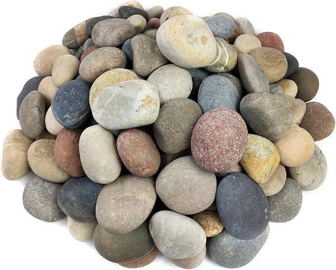 FANTIAN 10 Pounds Large River Rocks, 3-4 Inch Natural Pebbles for Landscaping, Garden, Aquarium, Backyard and Indoor Water Fountains