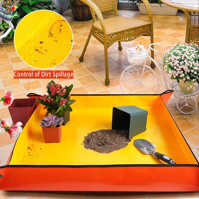 HNXTYAOB 3 PCS 39.5"X39.5" Extra Large Repotting Mat for Indoor Plants Transplanting and Mess Control, Gardening Gifts for Women Men